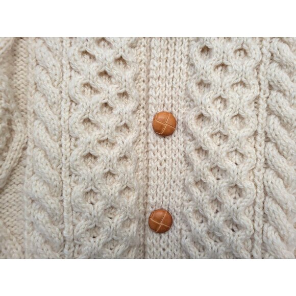 Vintage John Molloy Irish Wool Aran Cable Knit Cardigan - Picture 5 of 11